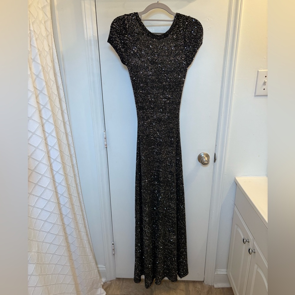 Zara Black Glitter Maxi Dress